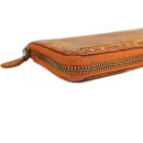 BELLI Vintage Nieten Leder Damen Geldbörse "Shabby" Portemonnaie in cognac