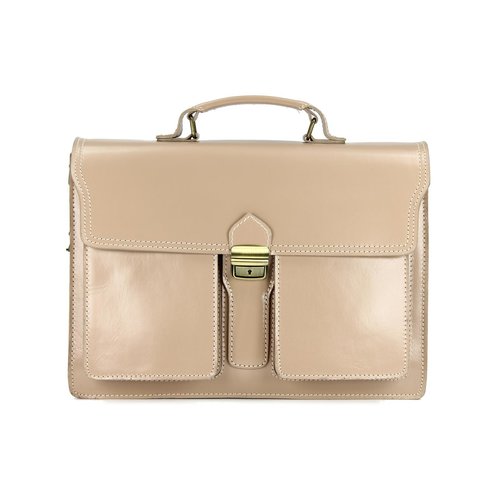 BELLI "Design Bag B" Leder Businesstasche unisex sand beige