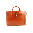 BELLI® "Design Bag E" XL ital. Leder Handtasche Business Bag cognac