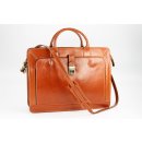 BELLI® "Design Bag E" XL ital. Leder Handtasche Business Bag cognac