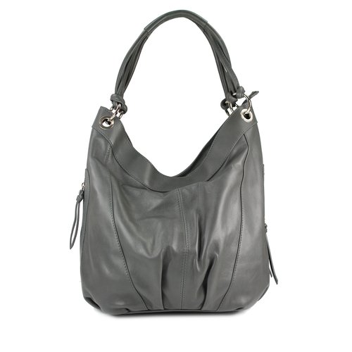 BELLI ital. Nappa Leder Shopper grau