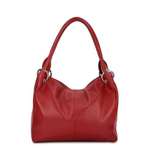 BELLI Leder Schultertasche Shopper "Lilly" rot