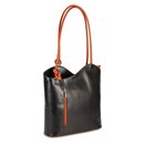 BELLI Leder Handtasche Rucksack "Belli Backpack" schwarz cognac