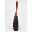 BELLI Leder Handtasche Rucksack "Belli Backpack" schwarz cognac