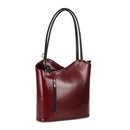 BELLI Leder Handtasche Rucksack "Belli Backpack" bordeaux schwarz