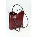 BELLI Leder Handtasche Rucksack "Belli Backpack" bordeaux schwarz