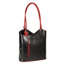 BELLI Leder Handtasche Rucksack "Belli Backpack" schwarz rot