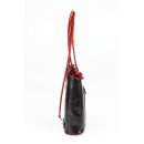 BELLI Leder Handtasche Rucksack "Belli Backpack" schwarz rot