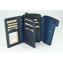 Hill Burry Vintage Leder Damen Geldbörse dickes Portemonnaie blau