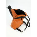 BELLI "City Backpack" leichter Leder Rucksack cognac schwarz