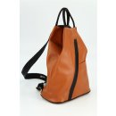 BELLI "City Backpack" leichter Leder Rucksack cognac schwarz