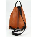 BELLI "City Backpack" leichter Leder Rucksack cognac schwarz