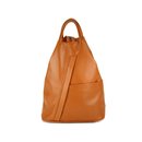 BELLI "City Backpack" leichter Leder Rucksack cognac