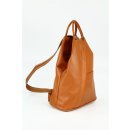 BELLI "City Backpack" leichter Leder Rucksack cognac