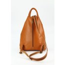 BELLI "City Backpack" leichter Leder Rucksack cognac