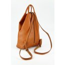 BELLI "City Backpack" leichter Leder Rucksack cognac