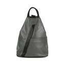 BELLI "City Backpack" leichter Leder Rucksack grau schwarz