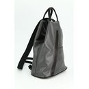 BELLI "City Backpack" leichter Leder Rucksack grau schwarz