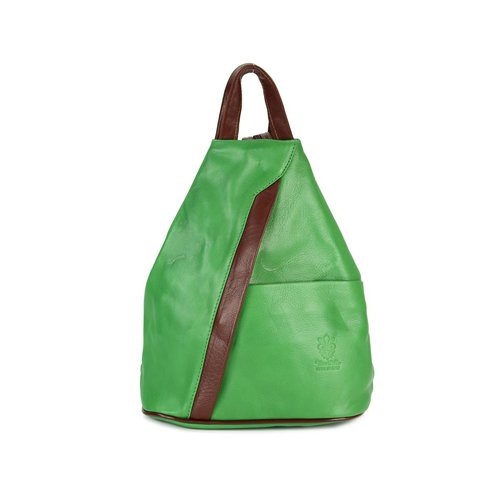 BELLI "City Backpack" leichter Leder Rucksack grün braun