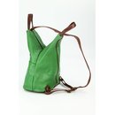 BELLI "City Backpack" leichter Leder Rucksack grün braun