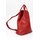 BELLI "City Backpack" leichter Leder Rucksack rot