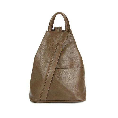 BELLI "City Backpack" leichter Leder Rucksack schlamm