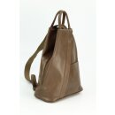 BELLI "City Backpack" leichter Leder Rucksack schlamm