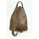 BELLI "City Backpack" leichter Leder Rucksack schlamm