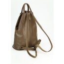 BELLI "City Backpack" leichter Leder Rucksack schlamm