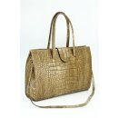 BELLI "Design Bag C" Leder Handtasche taupe Kroko