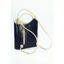 BELLI Leder Handtasche Rucksack "Belli Backpack" blau beige