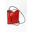BELLI Leder Handtasche Rucksack "Belli Backpack" rot schwarz