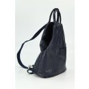 BELLI "City Backpack" leichter Leder Rucksack dunkelblau