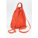 BELLI "City Backpack" leichter Leder Rucksack orange