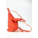 BELLI "City Backpack" leichter Leder Rucksack orange