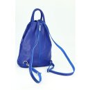 BELLI "City Backpack" leichter Leder Rucksack royal blau