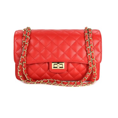 BELLI Nappa Leder Abendtasche "Paris" rot