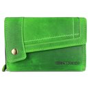 Hill Burry Vintage Leder Damen Geldbörse dickes Portemonnaie grün