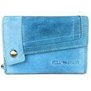 Hill Burry Vintage Leder Damen Geldbörse dickes Portemonnaie hellblau