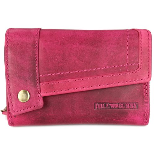 Hill Burry Vintage Leder Damen Geldbörse dickes Portemonnaie pink