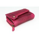 Hill Burry Vintage Leder Damen Geldbörse dickes Portemonnaie pink
