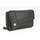 Hill Burry Vintage Leder Damen Geldbörse dickes Portemonnaie schwarz