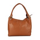 BELLI Leder Schultertasche Shopper "Lilly" cognac