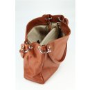 BELLI Leder Schultertasche Shopper "Lilly" cognac