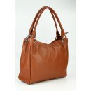 BELLI Leder Schultertasche Shopper "Lilly" cognac