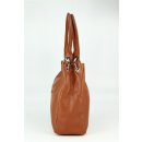 BELLI Leder Schultertasche Shopper "Lilly" cognac