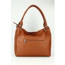 BELLI Leder Schultertasche Shopper "Lilly" cognac