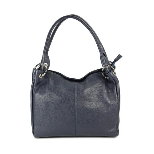 BELLI Leder Schultertasche Shopper "Lilly" blau