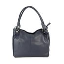 BELLI Leder Schultertasche Shopper "Lilly" blau