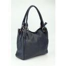 BELLI Leder Schultertasche Shopper "Lilly" blau